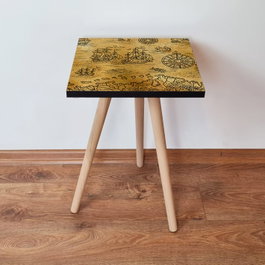 Hanah Home Mesa Auxiliar Camel y Negro